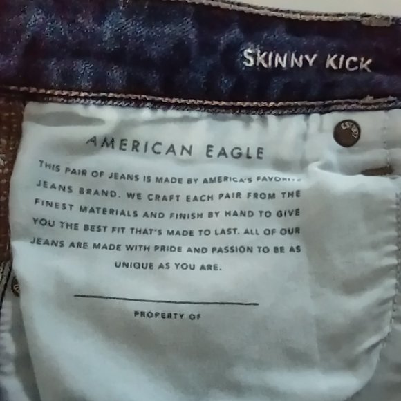 American Eagle Super Stretch Skinny Kick Boot Jeans 18 Long - Picture 7 of 11